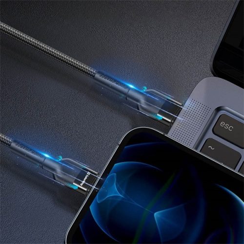 COLORWAY Kábel Type-C CW-CBPDCC047-BK, C-típusú színes kábel (PD Fast Charging 60W) 3,0A 1m fekete