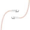 COLORWAY Kábel Type-C CW-CBPDCC061-P, fonott pamut, PD Fast Charging 60W, 3,0A 1M rózsaszín