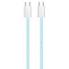COLORWAY Kábel Type-C CW-CBPDCC061-BL, fonott pamut, PD Fast Charging 60W, 3,0A 1M kék