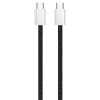 COLORWAY Kábel Type-C CW-CBPDCC061-BK, fonott pamut, PD Fast Charging 60W, 3,0A 1M fekete