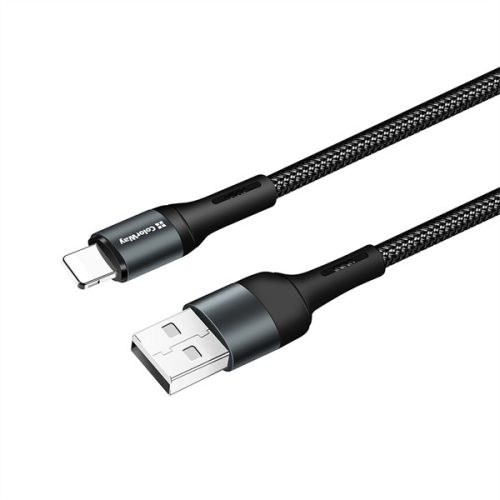 COLORWAY Kábel, USB CW-CBUL045-BK, Apple Lightning (nylon) 2,4A 1M fekete