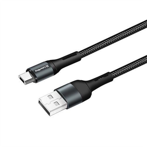 COLORWAY Kábel, USB CW-CBUM045-BK, MicroUSB (nylon) 2,4A 1M fekete
