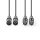 Nedis COTH15030GY50 félprofi XLR audio kábel, 2 x XLR 3p dugó - 2 x XLR 3p aljzat, 5m, rugalmas