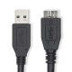 Nedis CCGL61500BK10 USB3.2 - micro-B (micro B) kábel, 5 Gbps, 1m, (USB3.1, USB3.0, USB2.0)