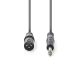 Nedis COTH15100GY30 félprofi audio kábel, 6,35mm sztereo jack dugó - 3p XLR dugó, hossz 3m, rugalmas
