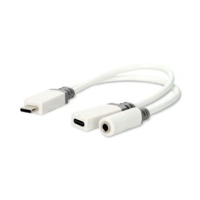   Nedis CCBW64922WT01 USB-C (USB C) dugó - USB-C aljzat, 3,5 mm sztereo jack aljzat, 60W, DAC