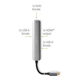   Nedis CCBW64210AT02 USB-C (USB C) dugó - 3x USB, HDMI, RJ45, 5 Gbps