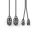 Nedis COTH15230GY15 félprofi audio kábel, 2x XLR aljzat - 2x RCA dugó, 1,5m
