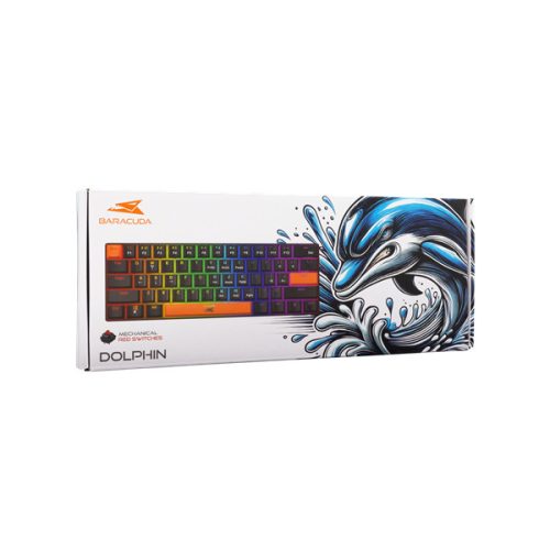 Baracuda DOLPHIN-B/R-US, BGK-03111B/R-US fekete mechanikus gamer billentyűzet piros kapcsolóval, angol