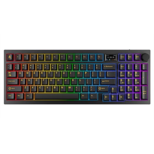 AVAX Vezetékes/Vezeték Nélküli Billentyűzet GM03 PRO USB, Fekete, Mechanikus, Brown Switch, HUN